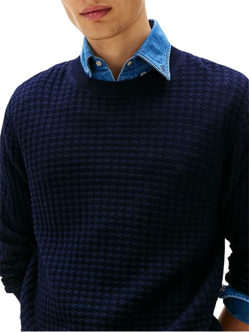 Maglioncino uomo blu in cotone Tommy Hilfiger | MW0MW38717DW5